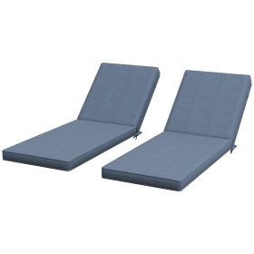 2-Piece Patio Chair Cushions with Backrests, Replacement Cushions for Outdoor Lounge Chair, Sky Blue (Option: Sky Blue-570x460x180 mm)