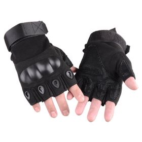 XG-TG2 Fingerless Tactical Gloves with Hard Knuckle Protection (Military Grade) (Color: black, size: X-Large)