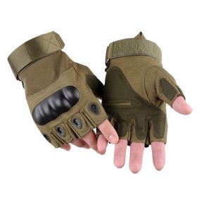 XG-TG2 Fingerless Tactical Gloves with Hard Knuckle Protection (Military Grade) (Color: Army Green, size: X-Large)